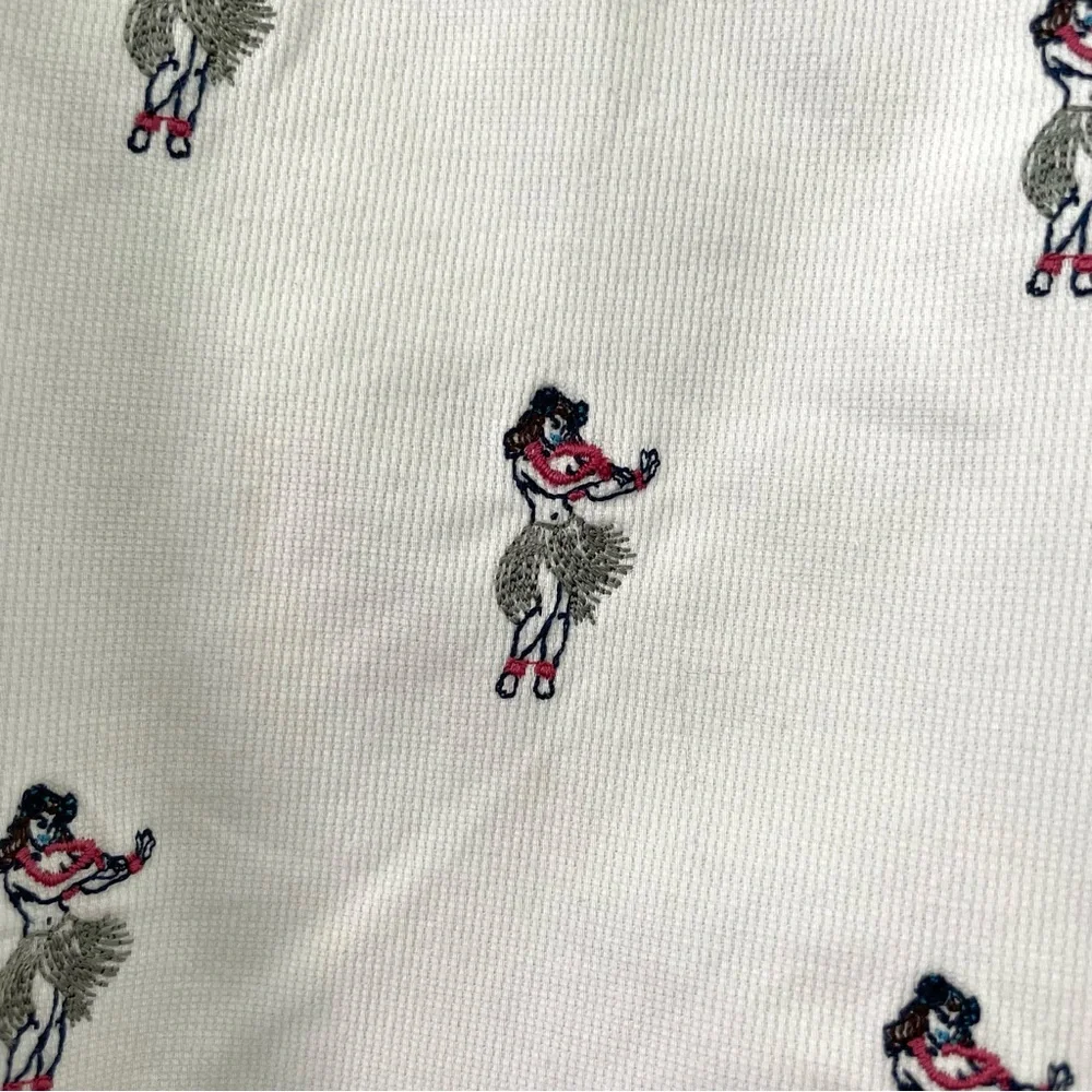 Tommy Bahama White Embroidered Hula Girls Shorts Size 40